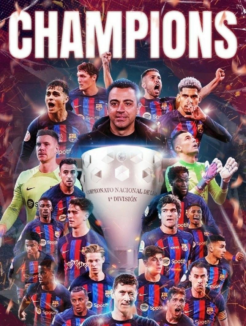 梅西领衔巴塞罗那队夺得西甲冠军 梅西领衔巴塞罗那队夺得西甲冠军