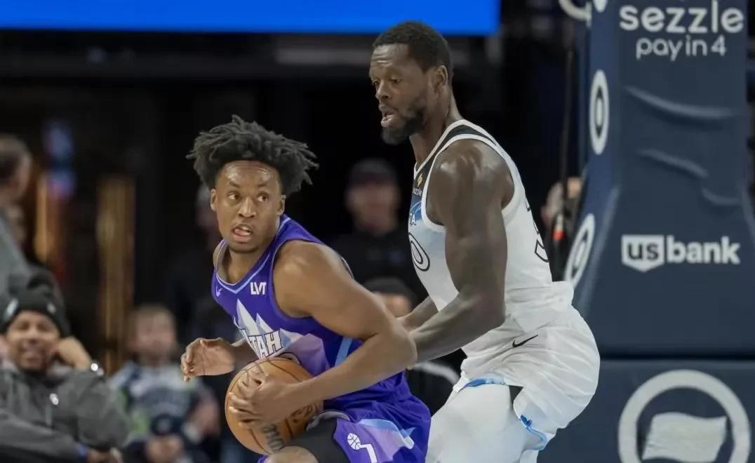 关于森林狼力克爵士，唐斯砍下双20+20的信息